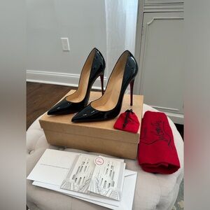 Christian Louboutin So Kate 120 Black Patent 37.5